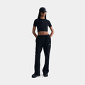 Phoenix Fleece Open Hem Womens Sweatpants (Black)