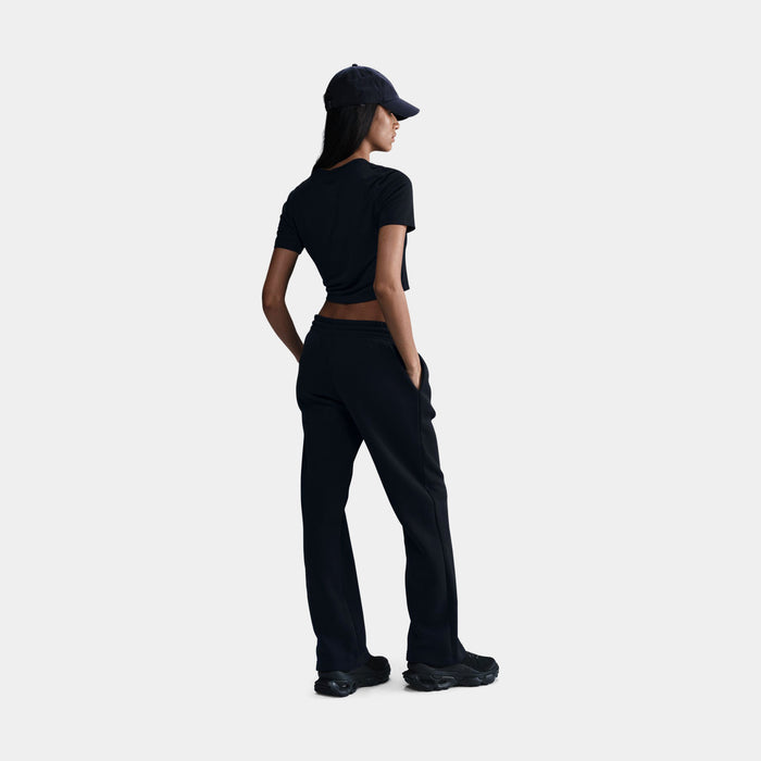 Phoenix Fleece Open Hem Womens Sweatpants (Black)