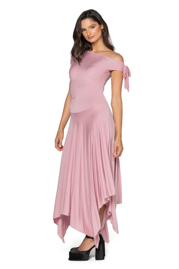 Pink Off The Shoulder Dress