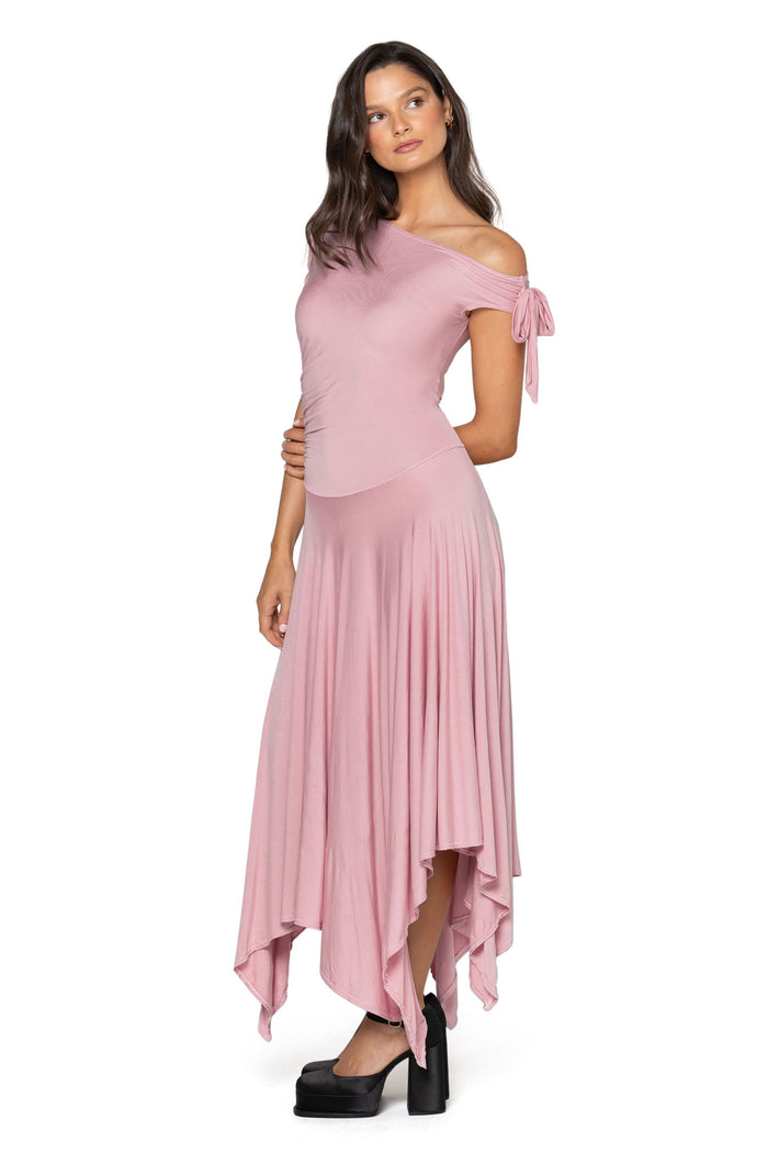 Pink Off The Shoulder Dress