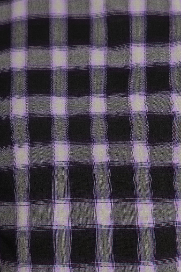 Plaid Ghost Frill Sleeve Midaxi Dress