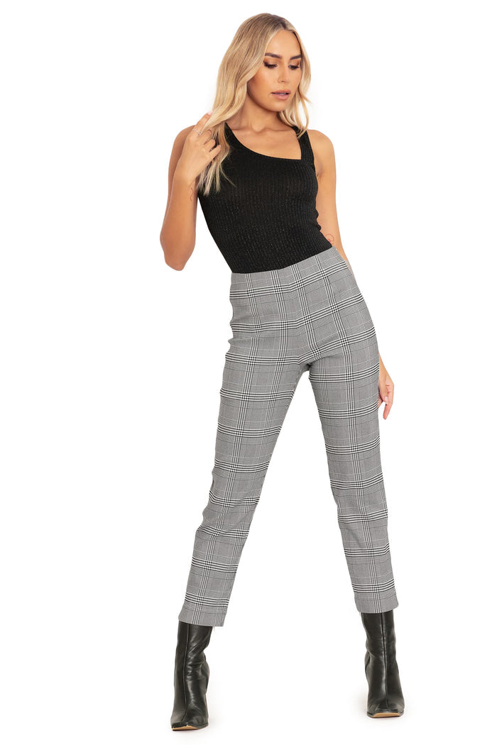 BlackMilk Clothing - Plaid Mono Cigarette Pants