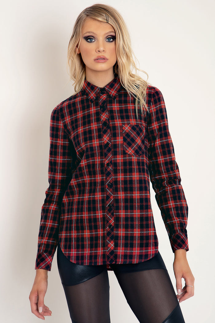 Plaid Ruby Grunge Shirt