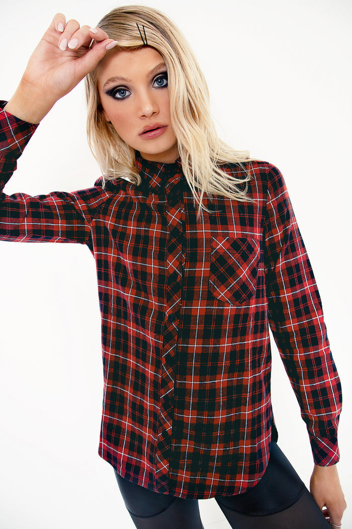 Plaid Ruby Grunge Shirt