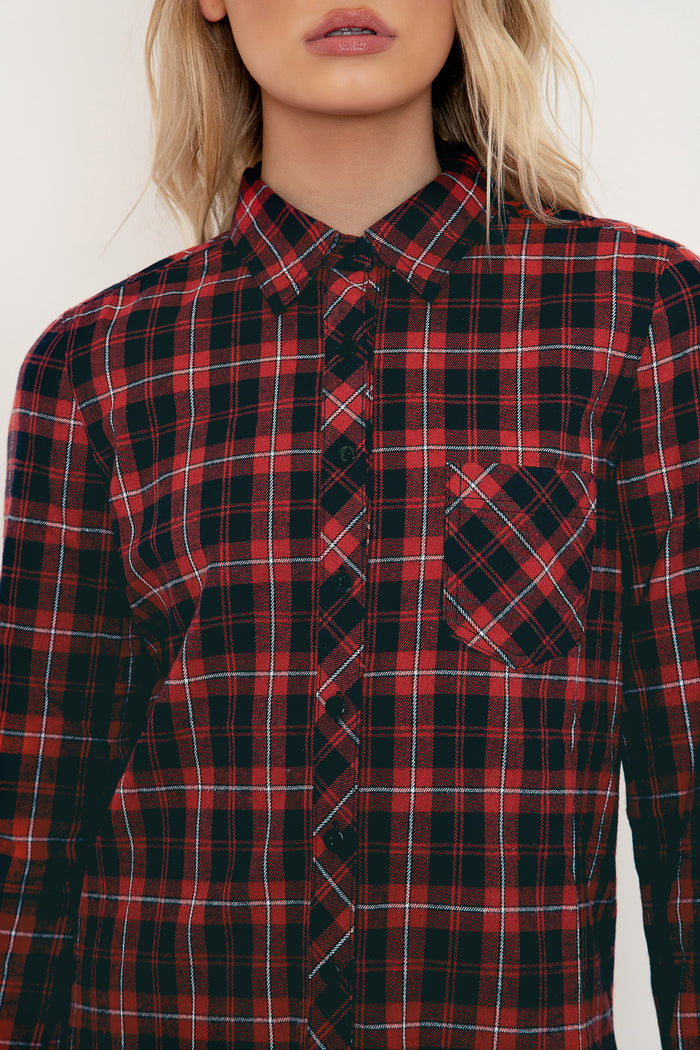 Plaid Ruby Grunge Shirt
