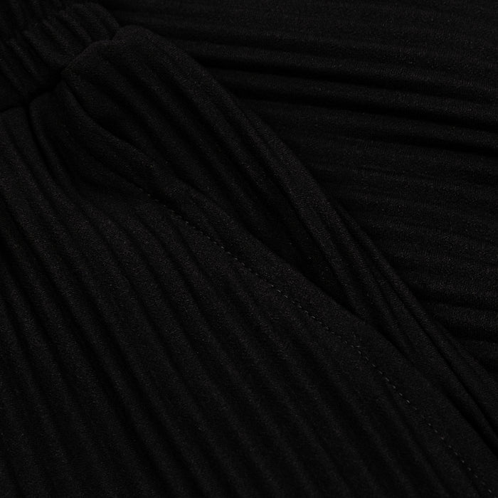 Pleated Knit Mens Pants (Black)
