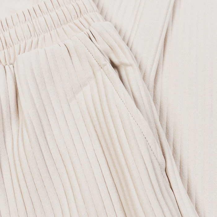 Pleated Woven Mens Pants (Cream)