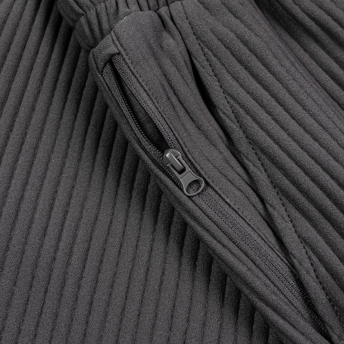 Pleated Woven Mens Shorts (Grey)