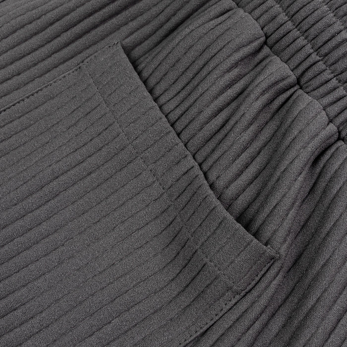 Pleated Woven Mens Shorts (Grey)