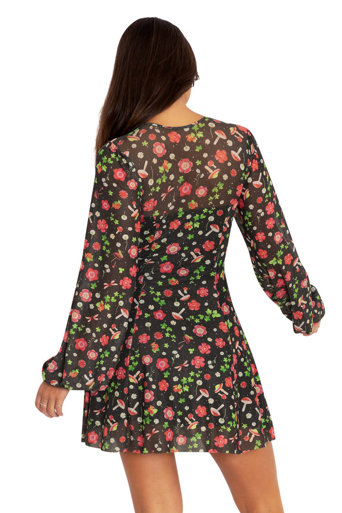 BlackMilk Clothing - Poison Fields Shrug Bishop Dress