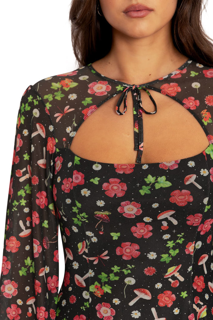 BlackMilk Clothing - Poison Fields Shrug Bishop Dress