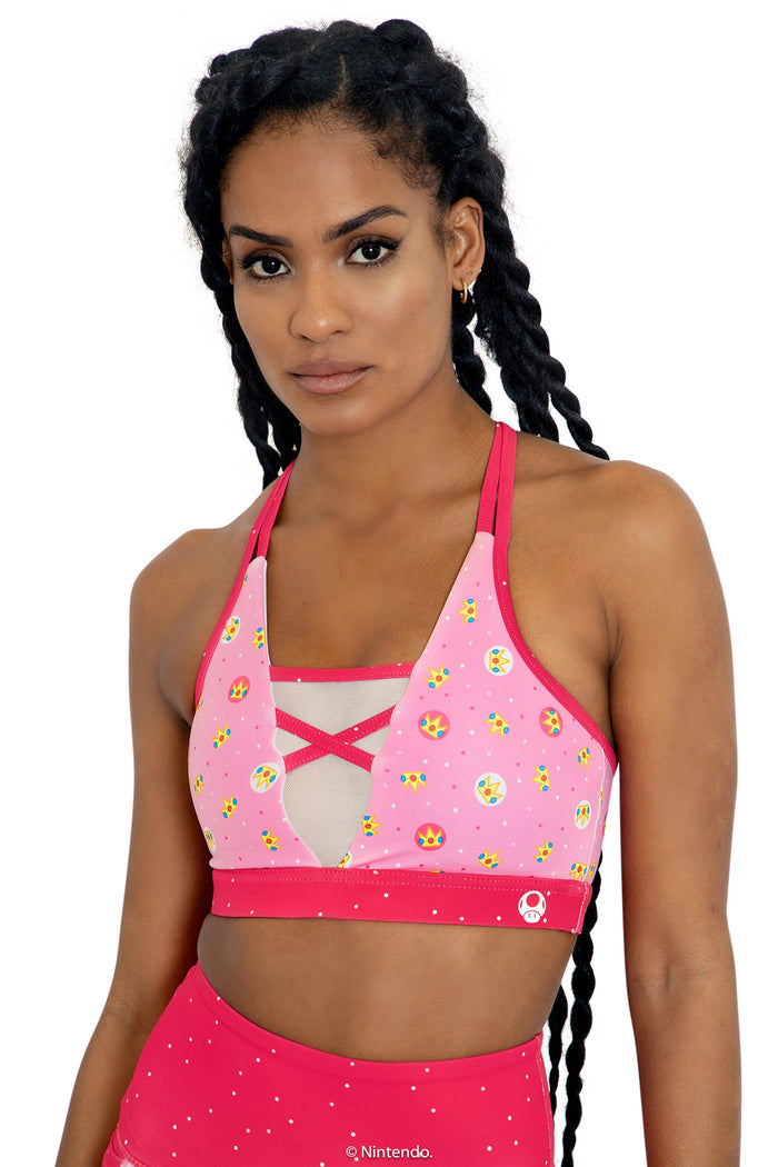 BlackMilk Clothing x Nintendo Super Mario - Princess Peach Sheer V Crop - Super Mario Merchandise - Collaboration apparel - Licenced.