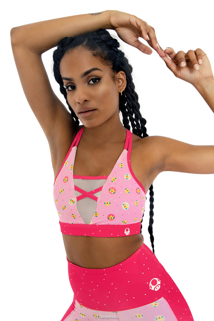 BlackMilk Clothing x Nintendo Super Mario - Princess Peach Sheer V Crop - Super Mario Merchandise - Collaboration apparel - Licenced.