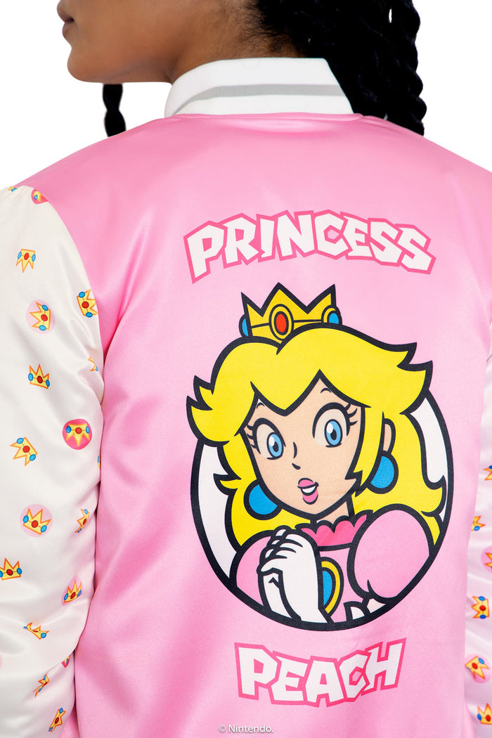 BlackMilk Clothing x Nintendo Super Mario - Super Mario Princess Peach Shiny Bomber Jacket - Super Mario Merchandise - Collaboration apparel - Licenced.