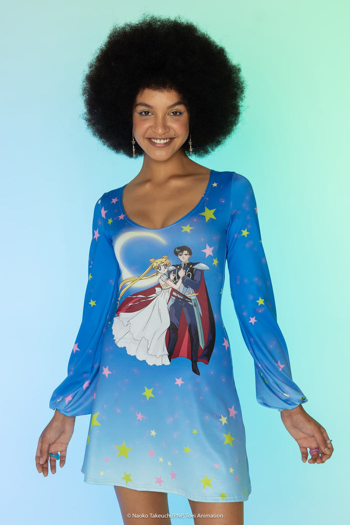 BlackMilk Clothing x Pretty Guardian Sailor Moon - Princess Serenity And Prince Endymion Bell Dress - Sailor Moon Merchandise - Collaboration apparel - Licenced.