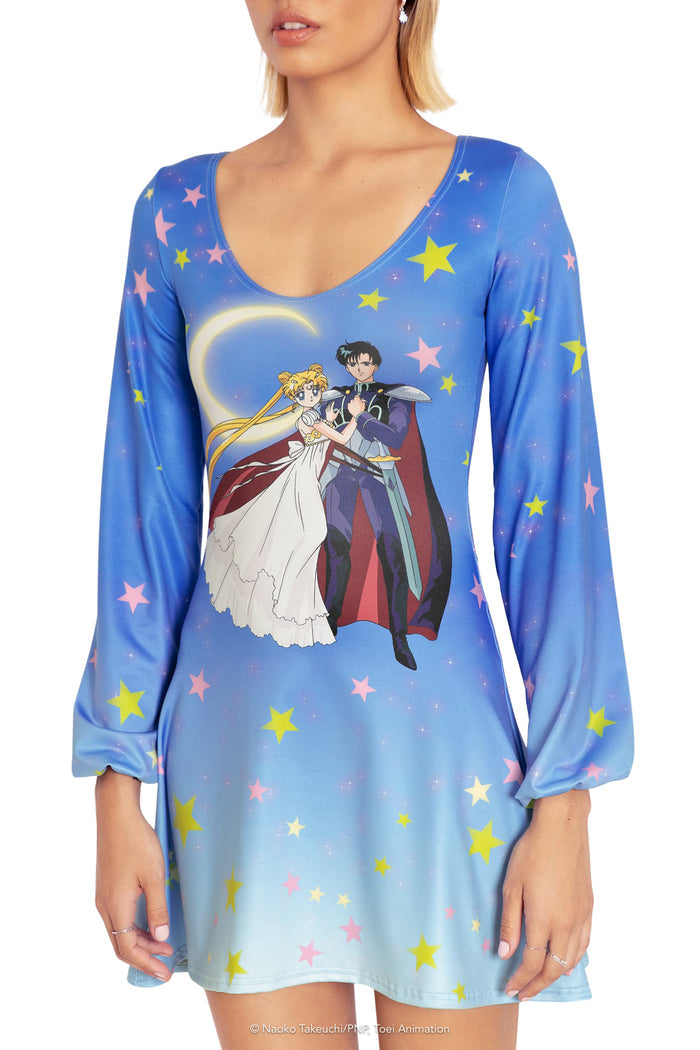 BlackMilk Clothing x Pretty Guardian Sailor Moon - Princess Serenity And Prince Endymion Bell Dress - Sailor Moon Merchandise - Collaboration apparel - Licenced.