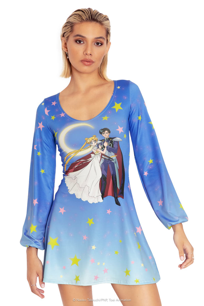 BlackMilk Clothing x Pretty Guardian Sailor Moon - Princess Serenity And Prince Endymion Bell Dress - Sailor Moon Merchandise - Collaboration apparel - Licenced.
