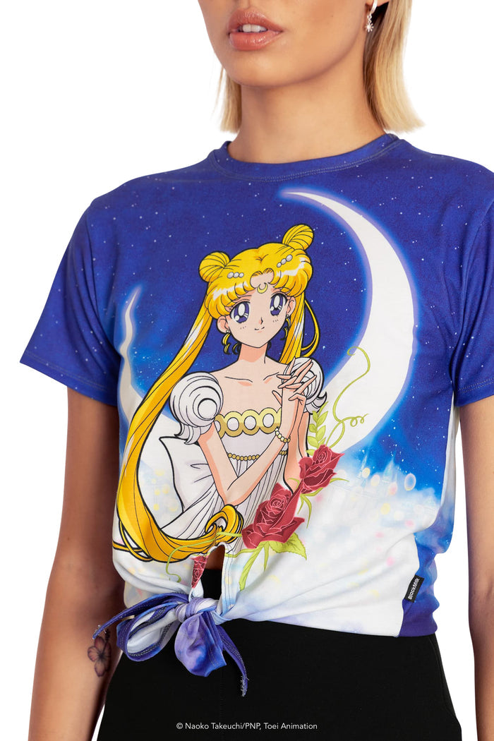 BlackMilk Clothing x Pretty Guardian Sailor Moon - Princess Serenity Tie Front Tee - Sailor Moon Merchandise - Collaboration apparel - Licenced.