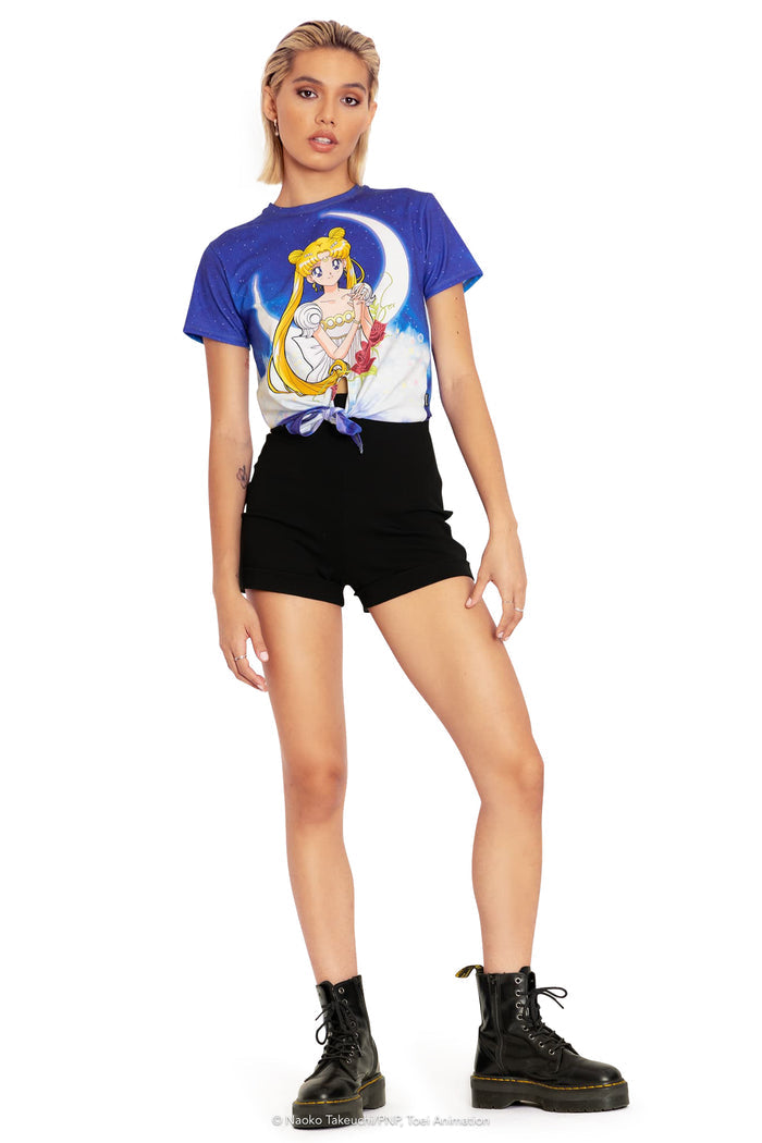 BlackMilk Clothing x Pretty Guardian Sailor Moon - Princess Serenity Tie Front Tee - Sailor Moon Merchandise - Collaboration apparel - Licenced.
