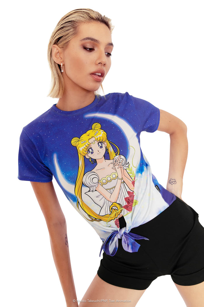 BlackMilk Clothing x Pretty Guardian Sailor Moon - Princess Serenity Tie Front Tee - Sailor Moon Merchandise - Collaboration apparel - Licenced.