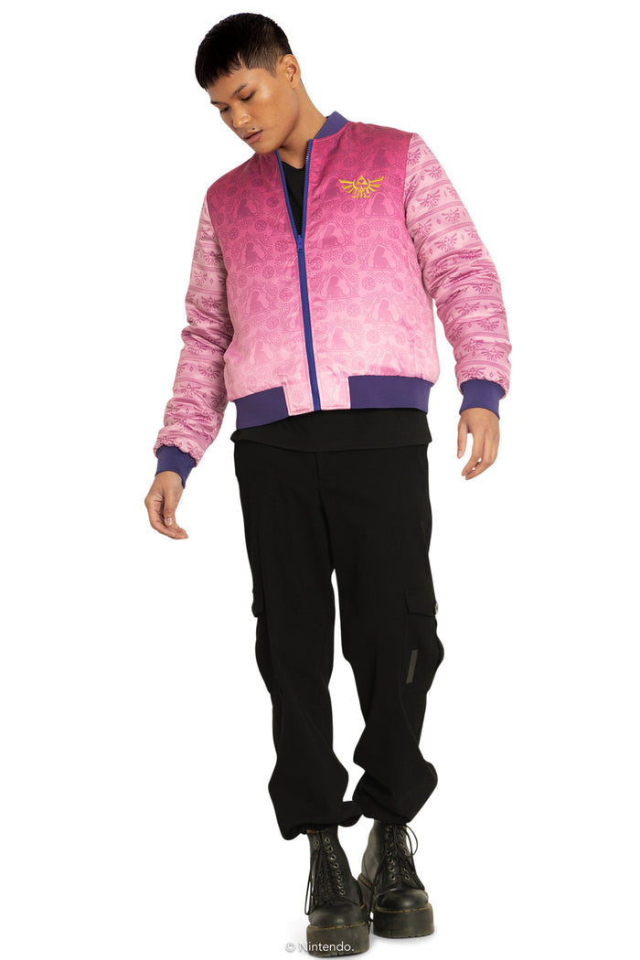 BlackMilk Clothing x Nintendo The Legend Of Zelda - The Legend Of Zelda Princess Zelda And Sheik Reversible Bomber Jacket - The Legend of Zelda Merchandise - Collaboration apparel - Licenced.