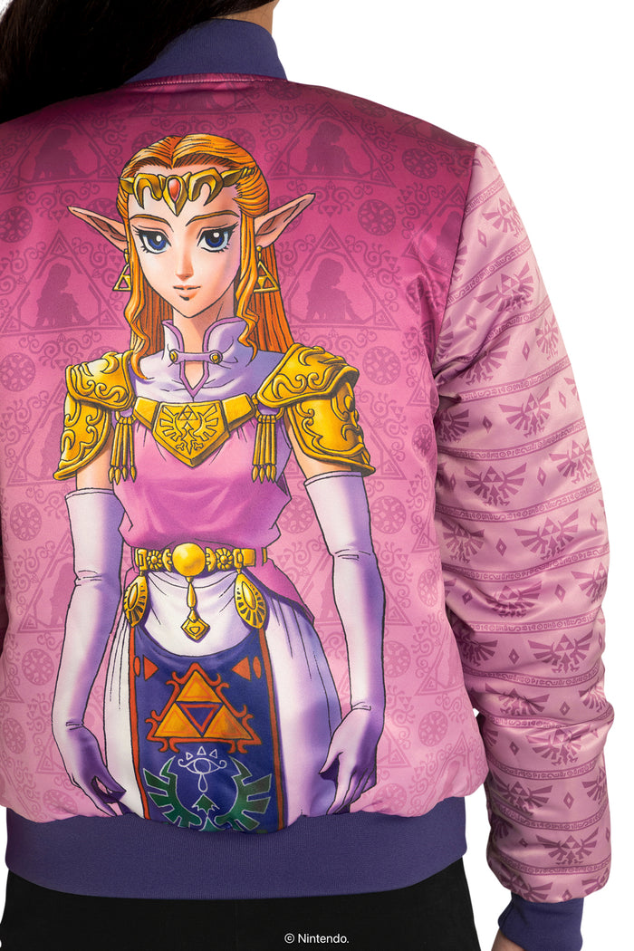 BlackMilk Clothing x Nintendo The Legend Of Zelda - The Legend Of Zelda Princess Zelda And Sheik Reversible Bomber Jacket - The Legend of Zelda Merchandise - Collaboration apparel - Licenced.