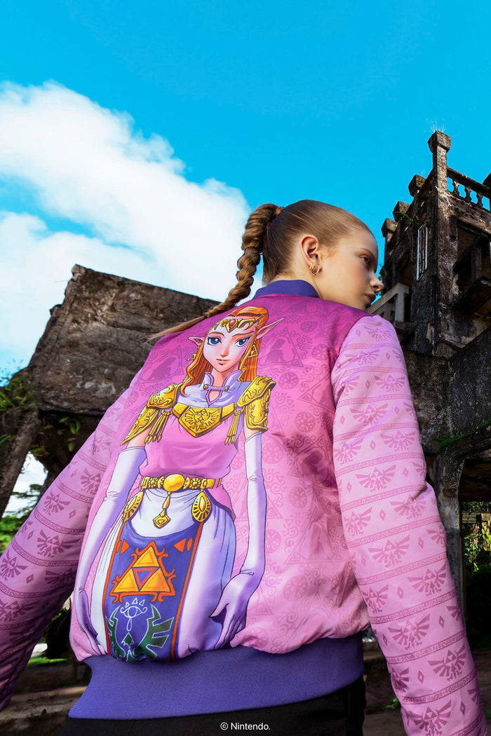 BlackMilk Clothing x Nintendo The Legend Of Zelda - The Legend Of Zelda Princess Zelda And Sheik Reversible Bomber Jacket - The Legend of Zelda Merchandise - Collaboration apparel - Licenced.