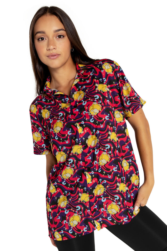 BlackMilk Clothing x Pokemon - Psyduck Confusion Boyfriend Shirt - Pokémon Merchandise - Collaboration apparel - Licenced.