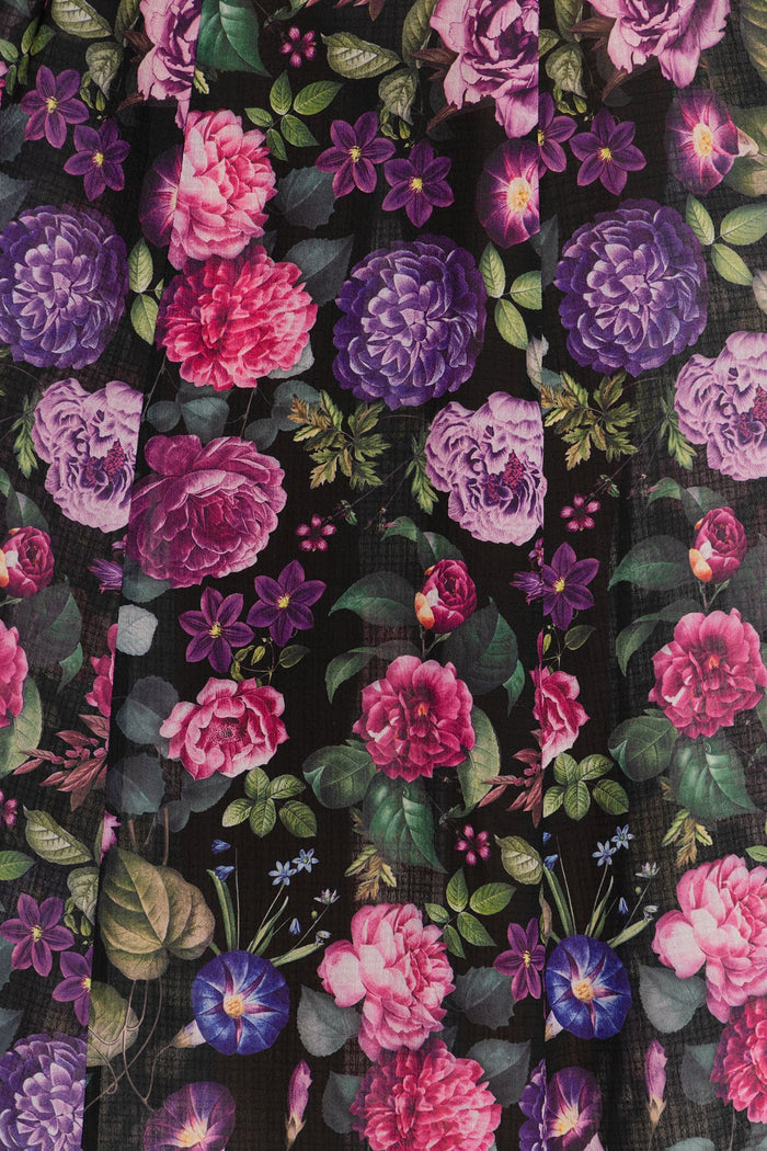 Purple Garden Maxi Shirt Dress
