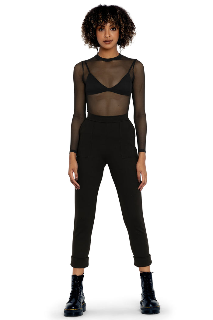 BlackMilk Clothing - Push It Ponte High Waisted Cuffed Pants