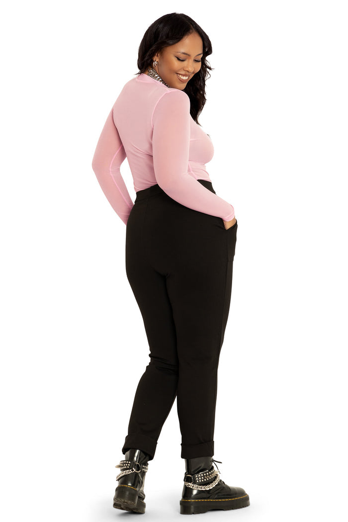 BlackMilk Clothing - Push It Ponte High Waisted Cuffed Pants