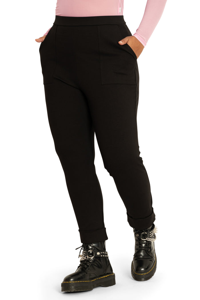 BlackMilk Clothing - Push It Ponte High Waisted Cuffed Pants