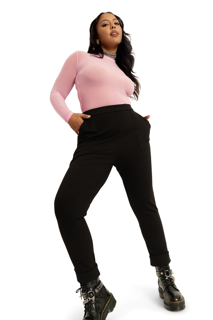 BlackMilk Clothing - Push It Ponte High Waisted Cuffed Pants