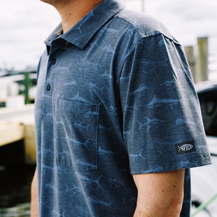 Qualifier Printed Performance Polo Shirt | Ink