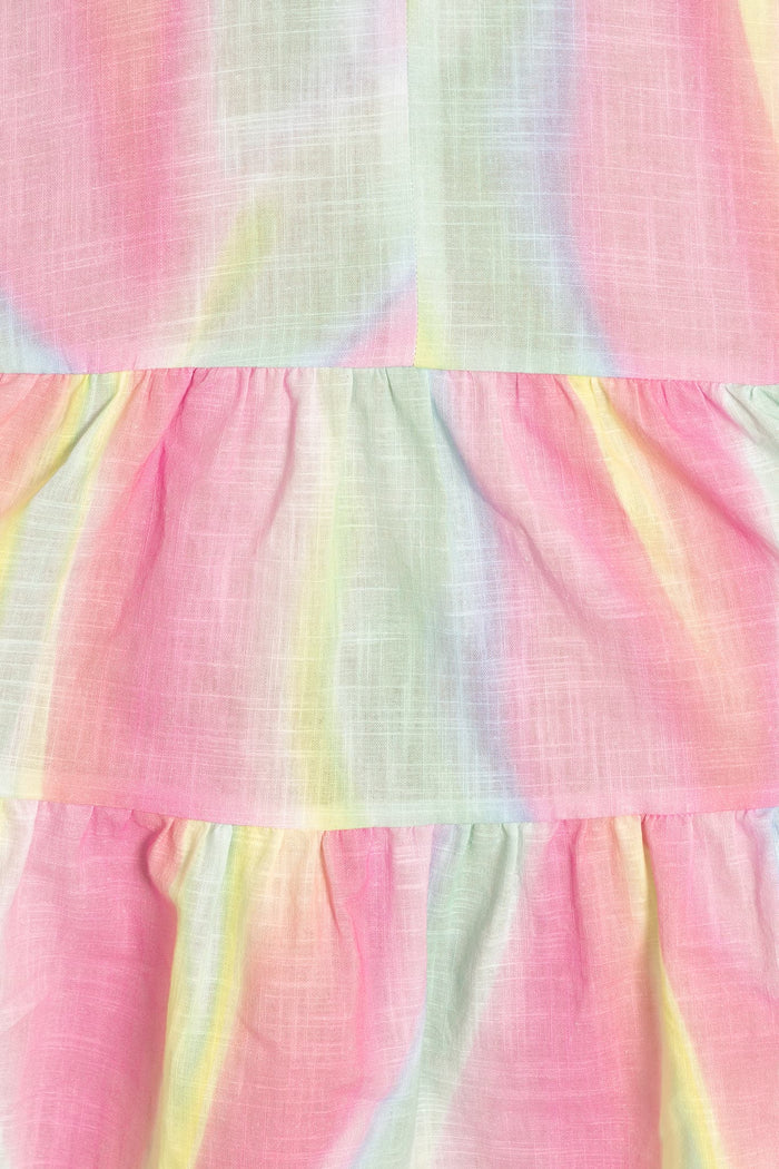 BlackMilk Clothing - Rainbow Puff Sleeve Smock Dress
