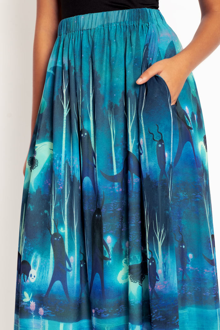 Reflecting Pool Gathered Maxi Skirt