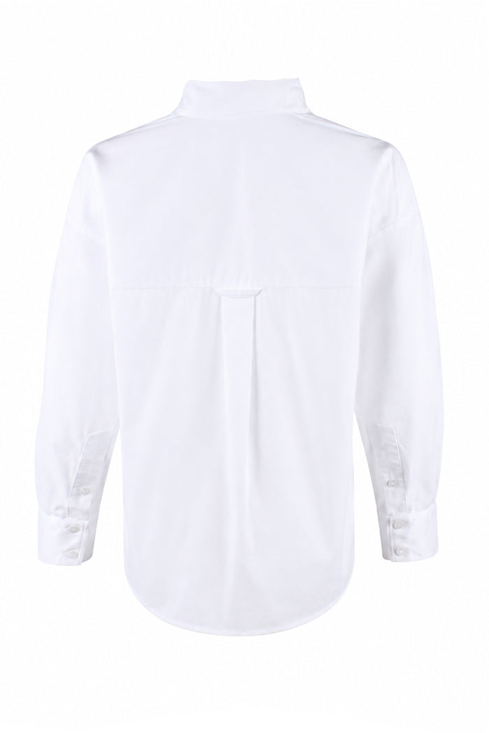 Revere Shirt, White Silky Poplin