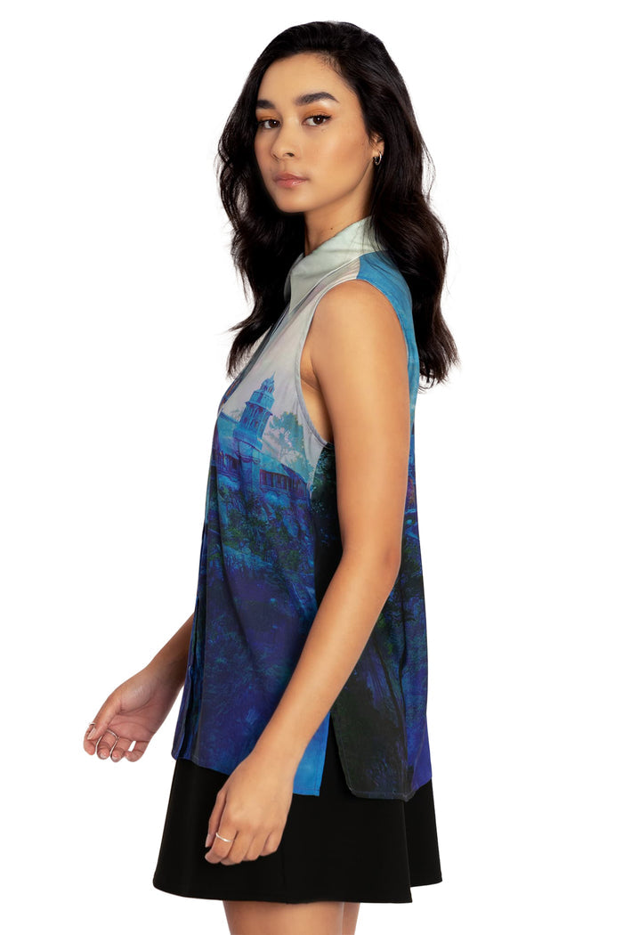 BlackMilk Clothing x Warner Brothers Lord of the Rings - The Lord Of The Rings Rivendell Button Up Shirt - Warner Bros. Merchandise - Collaboration apparel - Licenced.