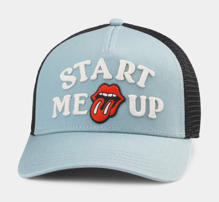 Rolling Stones Start Me Up Snapback Mens Hat (Blue/Black)