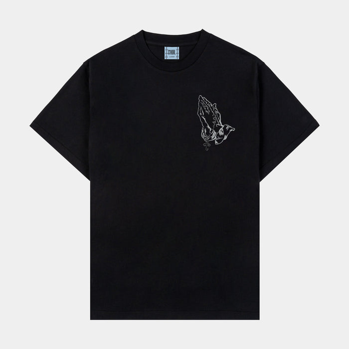 Rosary Washed Mens Short Sleeve Shirt (Black)