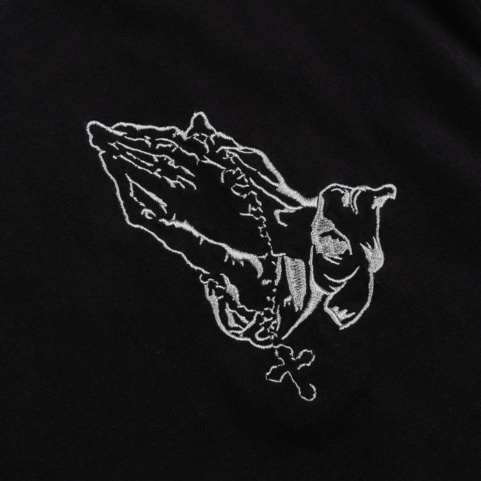 Rosary Washed Mens Short Sleeve Shirt (Black)