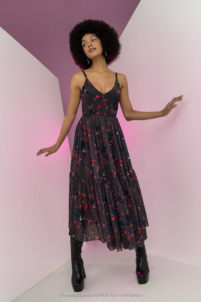BlackMilk Clothing x Pretty Guardian Sailor Moon - Roses And Tuxedo Mask Sheer Midaxi Dress  - Sailor Moon Merchandise - Collaboration apparel - Licenced.