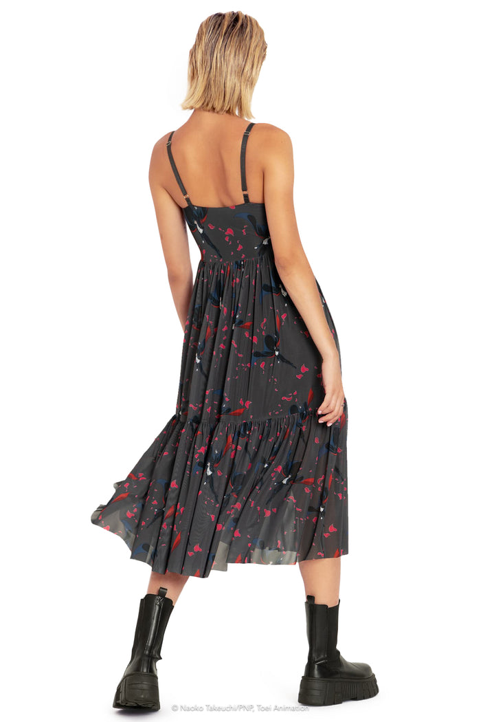 BlackMilk Clothing x Pretty Guardian Sailor Moon - Roses And Tuxedo Mask Sheer Midaxi Dress - Sailor Moon Merchandise - Collaboration apparel - Licenced.