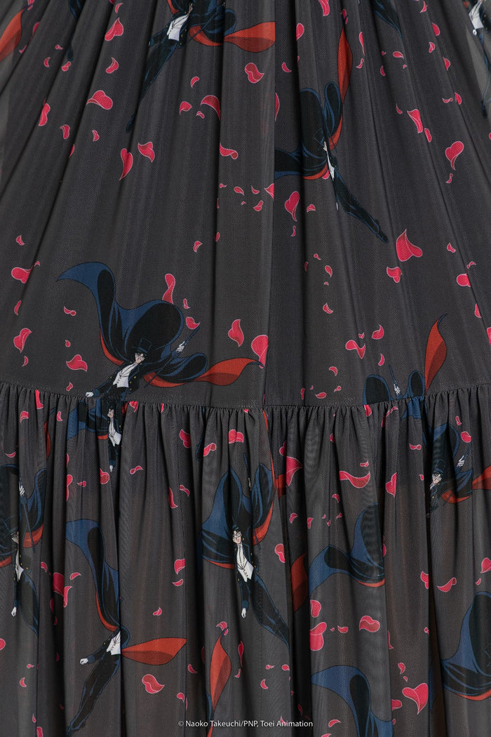 BlackMilk Clothing x Pretty Guardian Sailor Moon - Roses And Tuxedo Mask Sheer Midaxi Dress  - Sailor Moon Merchandise - Collaboration apparel - Licenced.