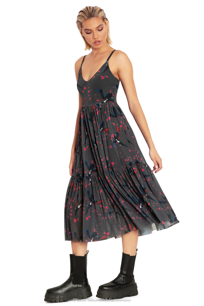 BlackMilk Clothing x Pretty Guardian Sailor Moon - Roses And Tuxedo Mask Sheer Midaxi Dress - Sailor Moon Merchandise - Collaboration apparel - Licenced.