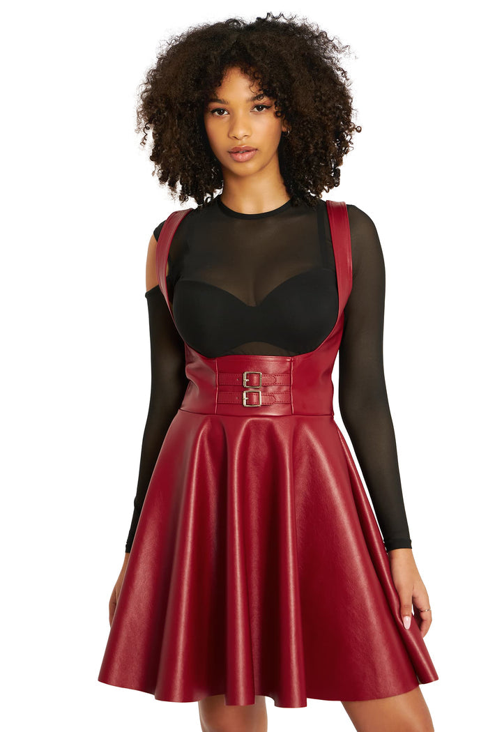 BlackMilk Clothing - Route 666 Red Underbust Corset Dress