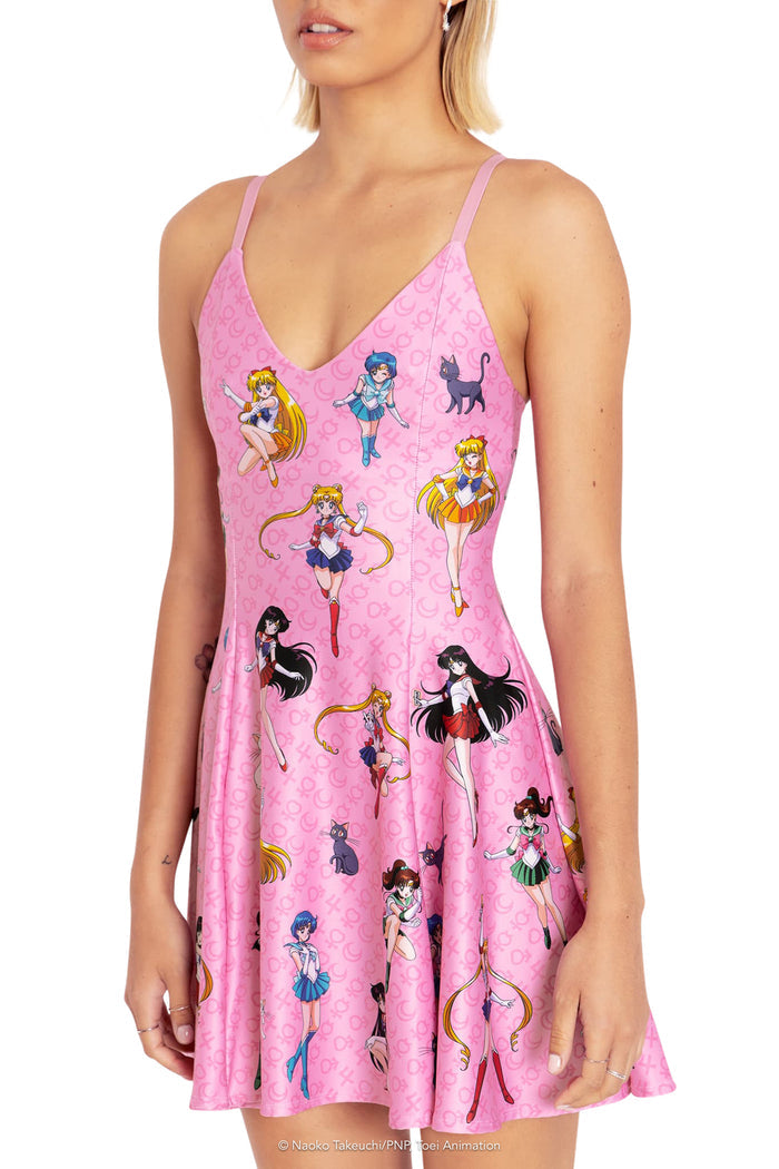 BlackMilk Clothing x Pretty Guardian Sailor Moon - Sailor Guardians Mini Strappy Dress - Sailor Moon Merchandise - Collaboration apparel - Licenced.