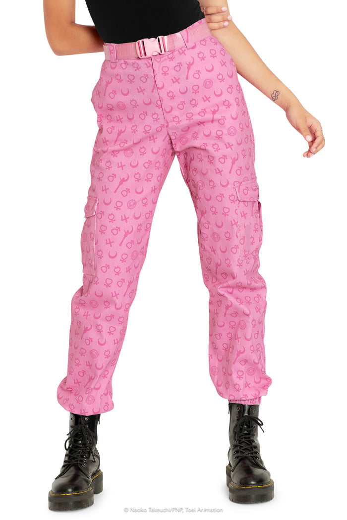 BlackMilk Clothing x Pretty Guardian Sailor Moon - Sailor Guardians Planet Symbols Cargo Pants - Sailor Moon Merchandise - Collaboration apparel - Licenced.