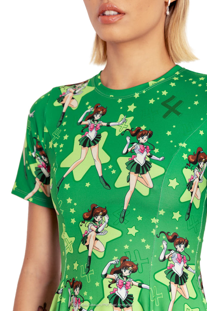 BlackMilk Clothing x Pretty Guardian Sailor Moon - Sailor Jupiter Longline Evil Tee Dress - Sailor Moon Merchandise - Collaboration apparel - Licenced.
