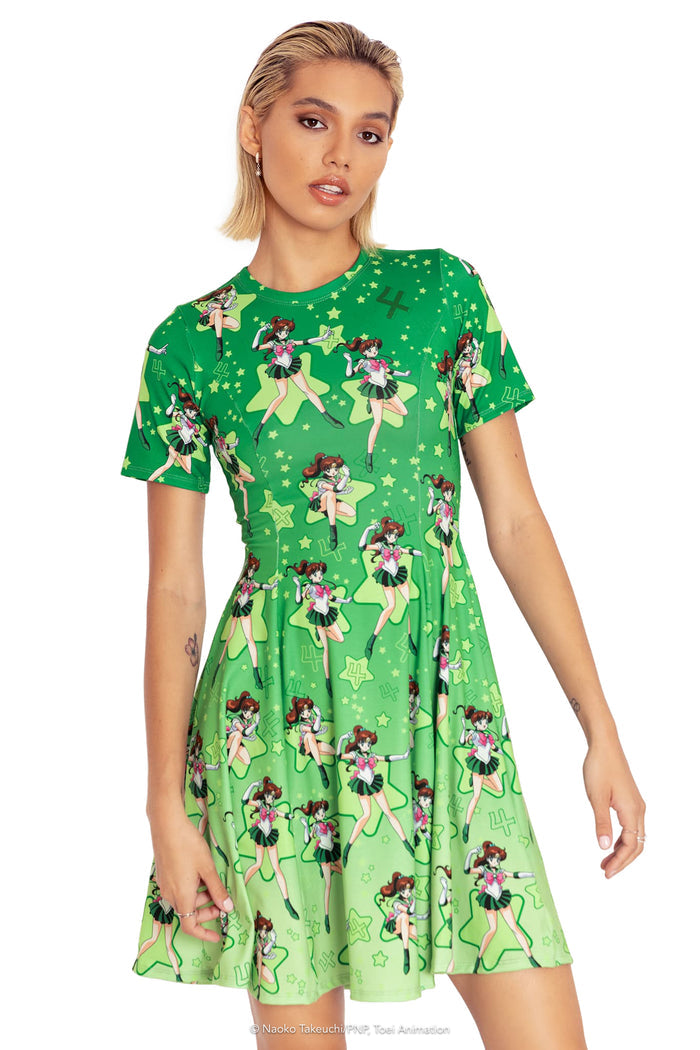 BlackMilk Clothing x Pretty Guardian Sailor Moon - Sailor Jupiter Longline Evil Tee Dress - Sailor Moon Merchandise - Collaboration apparel - Licenced.